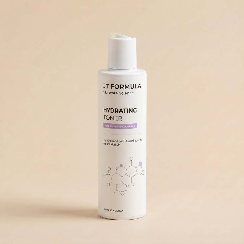 JT FORMULA Feuchtigkeitsspendender Toner mit Rosenwasser & Hyaluronsäure – 200 ml