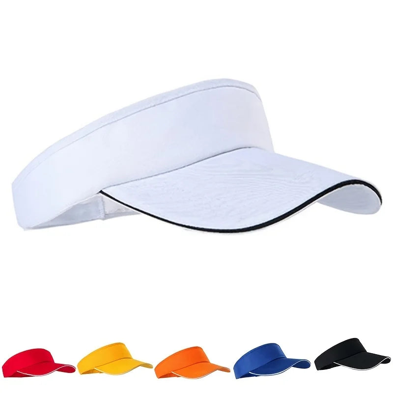 1 Pc Adjustable Universal Solid Color Sun Visor Sport Golf Tennis Breathable Cap Solid Color Summer Sun Hat Empty Top Hat