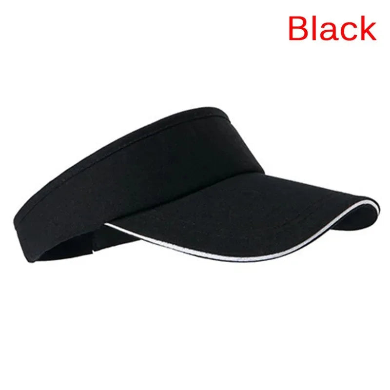 1 Pc Adjustable Universal Solid Color Sun Visor Sport Golf Tennis Breathable Cap Solid Color Summer Sun Hat Empty Top Hat