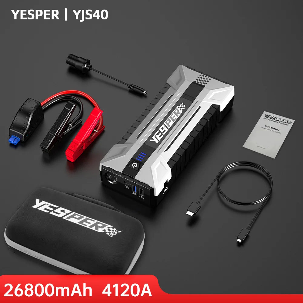 YESPER 4120A Car Jump Starter 26800mAh Power Bank Car Booster Auto Emergency Booster Starting Device Jump Start