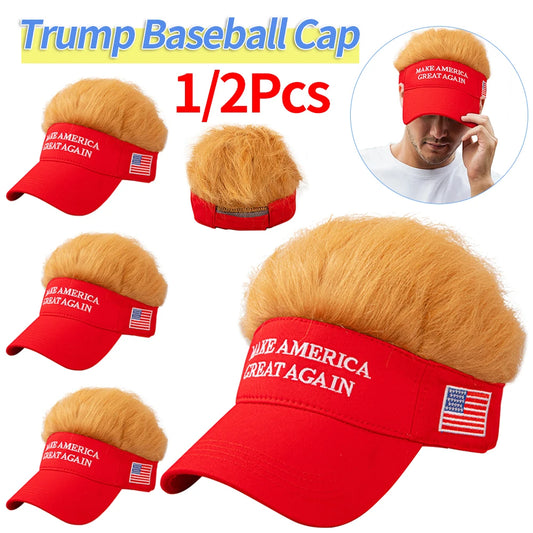 1/2Pcs Trump Hats 2024 Visor Donald Trump Baseball Hat Men Women Adjustable Visor Cap Classic Sunscreen Baseball Cap For Fishing