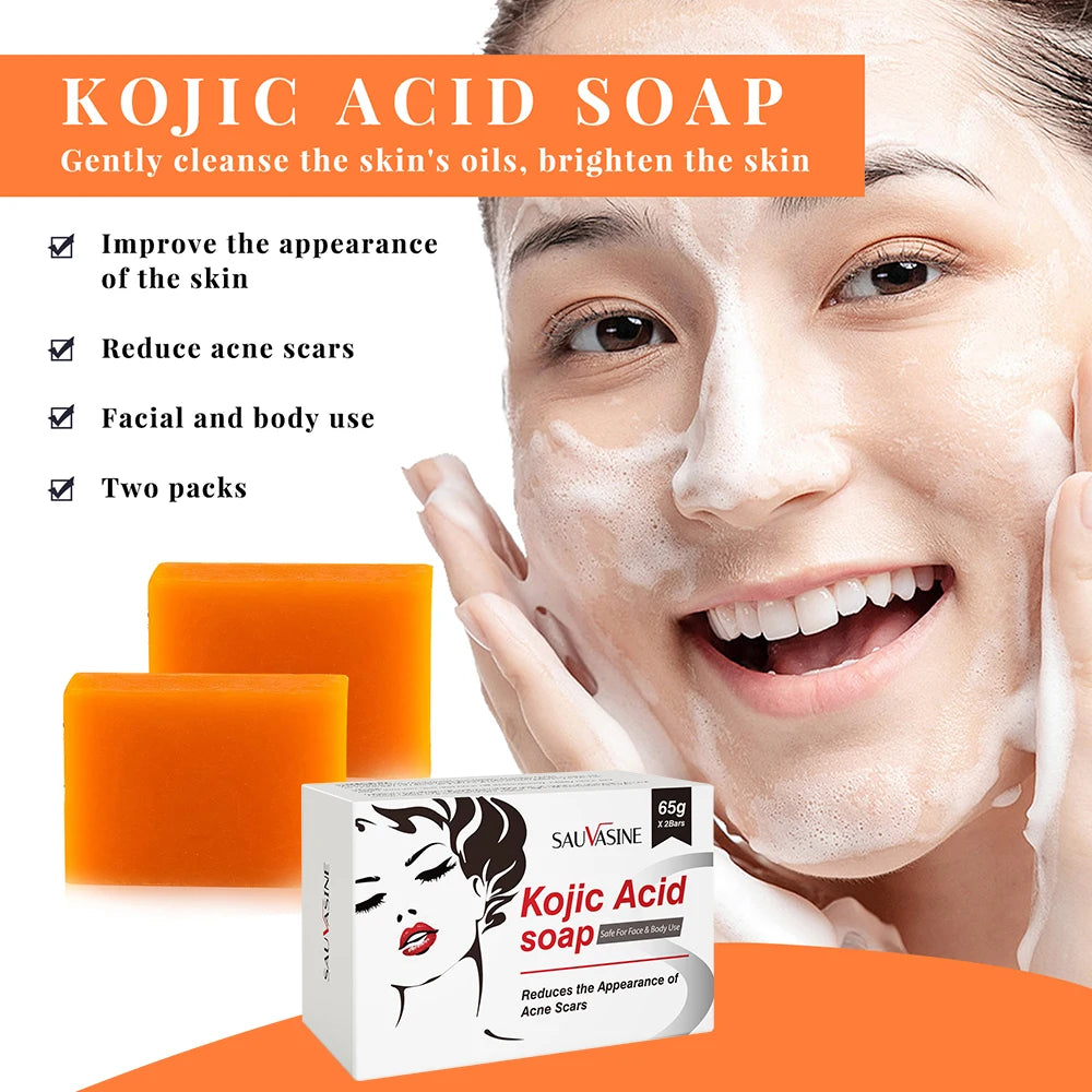 130g Kojic Acid Soap Face Body Bath Soap For Men Women Facial Foam Cleansing Blackheads Removal Body Care Handmade Soap