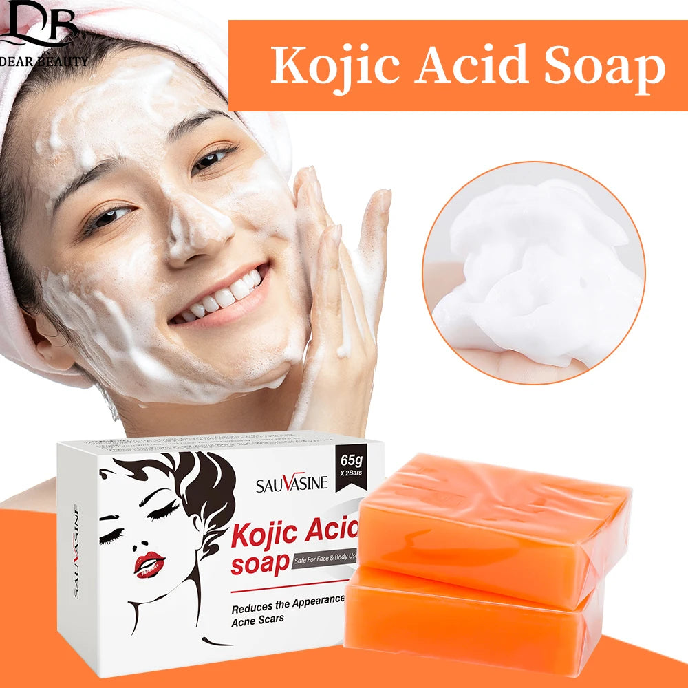 130g Kojic Acid Soap Face Body Bath Soap For Men Women Facial Foam Cleansing Blackheads Removal Body Care Handmade Soap