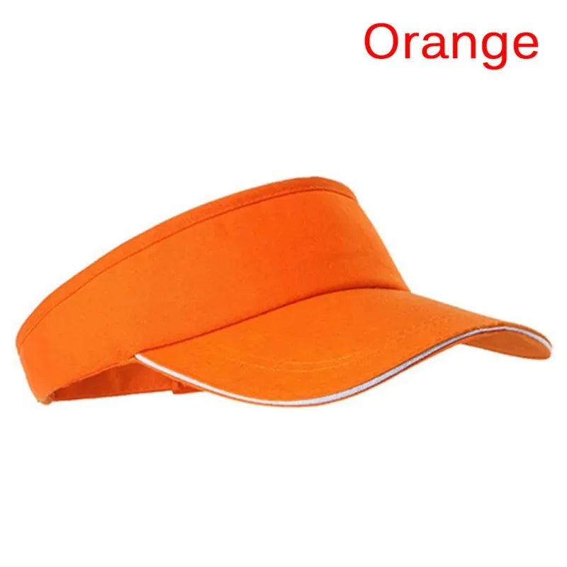 1 Pc Adjustable Universal Solid Color Sun Visor Sport Golf Tennis Breathable Cap Solid Color Summer Sun Hat Empty Top Hat