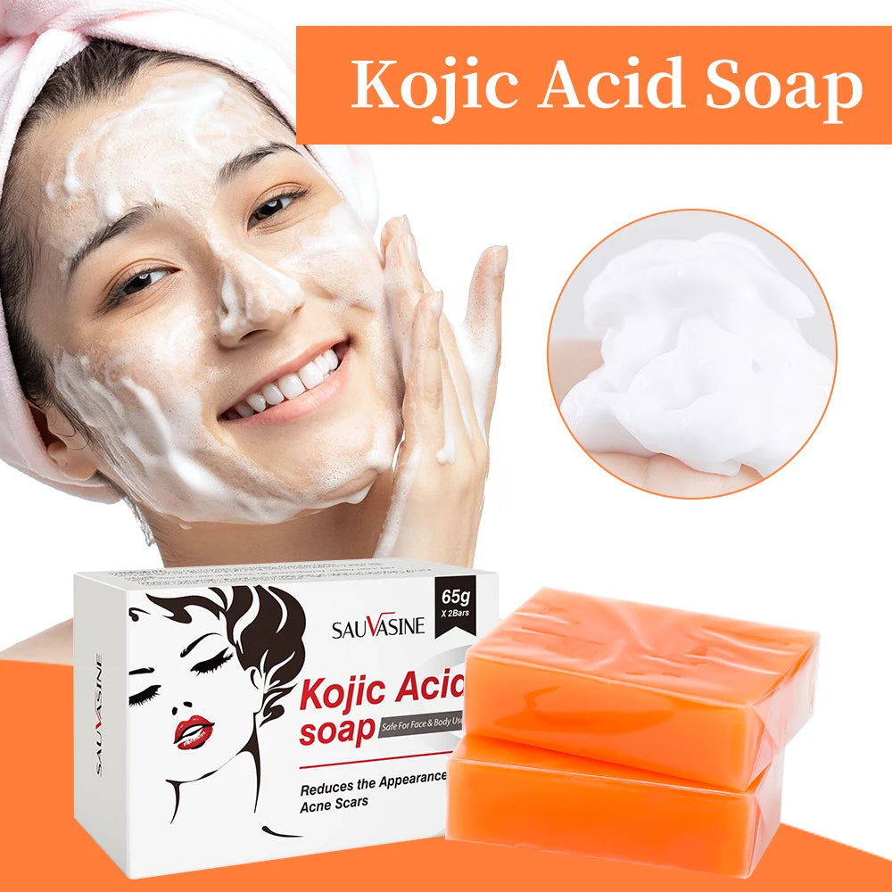 130g Kojic Acid Soap Face Body Bath Soap For Men Women Facial Foam Cleansing Blackheads Removal Body Care Handmade Soap