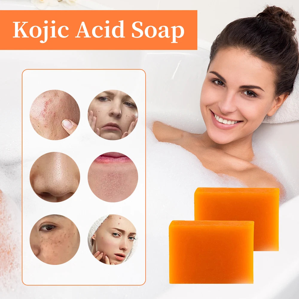 130g Kojic Acid Soap Face Body Bath Soap For Men Women Facial Foam Cleansing Blackheads Removal Body Care Handmade Soap