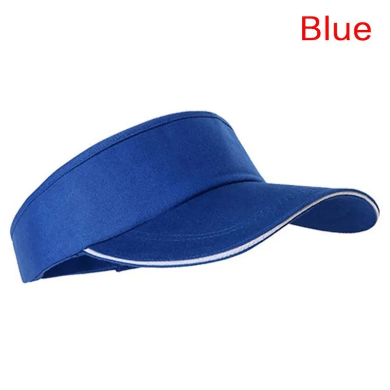 1 Pc Adjustable Universal Solid Color Sun Visor Sport Golf Tennis Breathable Cap Solid Color Summer Sun Hat Empty Top Hat