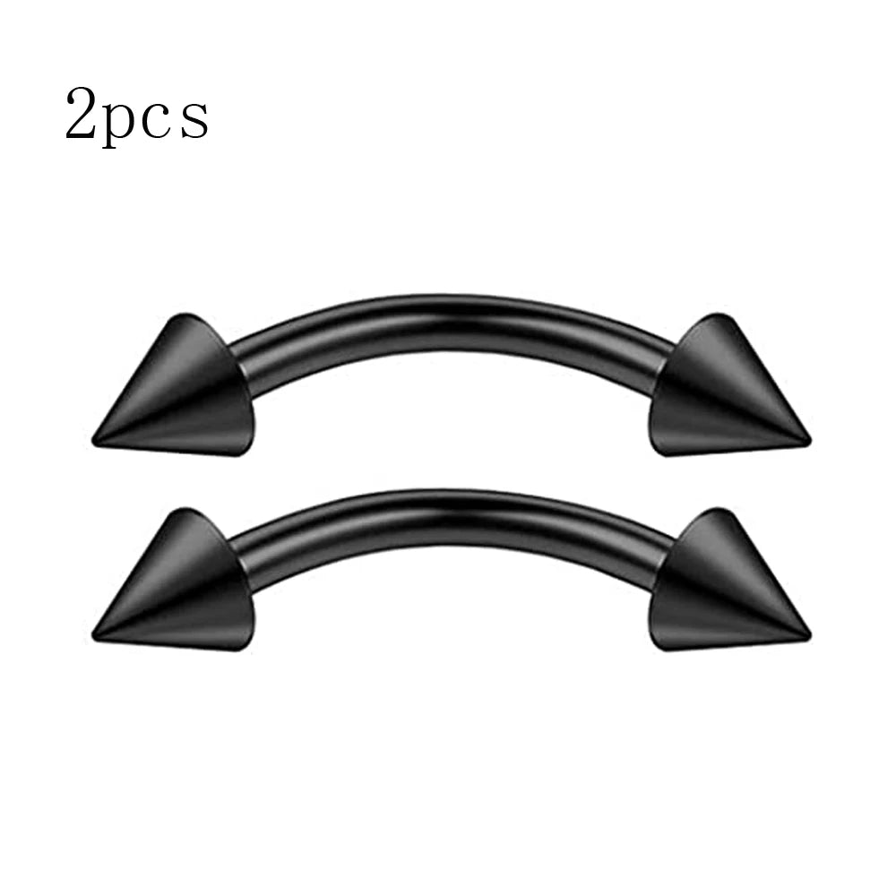 16G Curved Barbell Eyebrow Rings Piercing Surgical Steel Daith Rook Earring Piercing Jewelry for Women Men 6mm 8mm 10mm Black