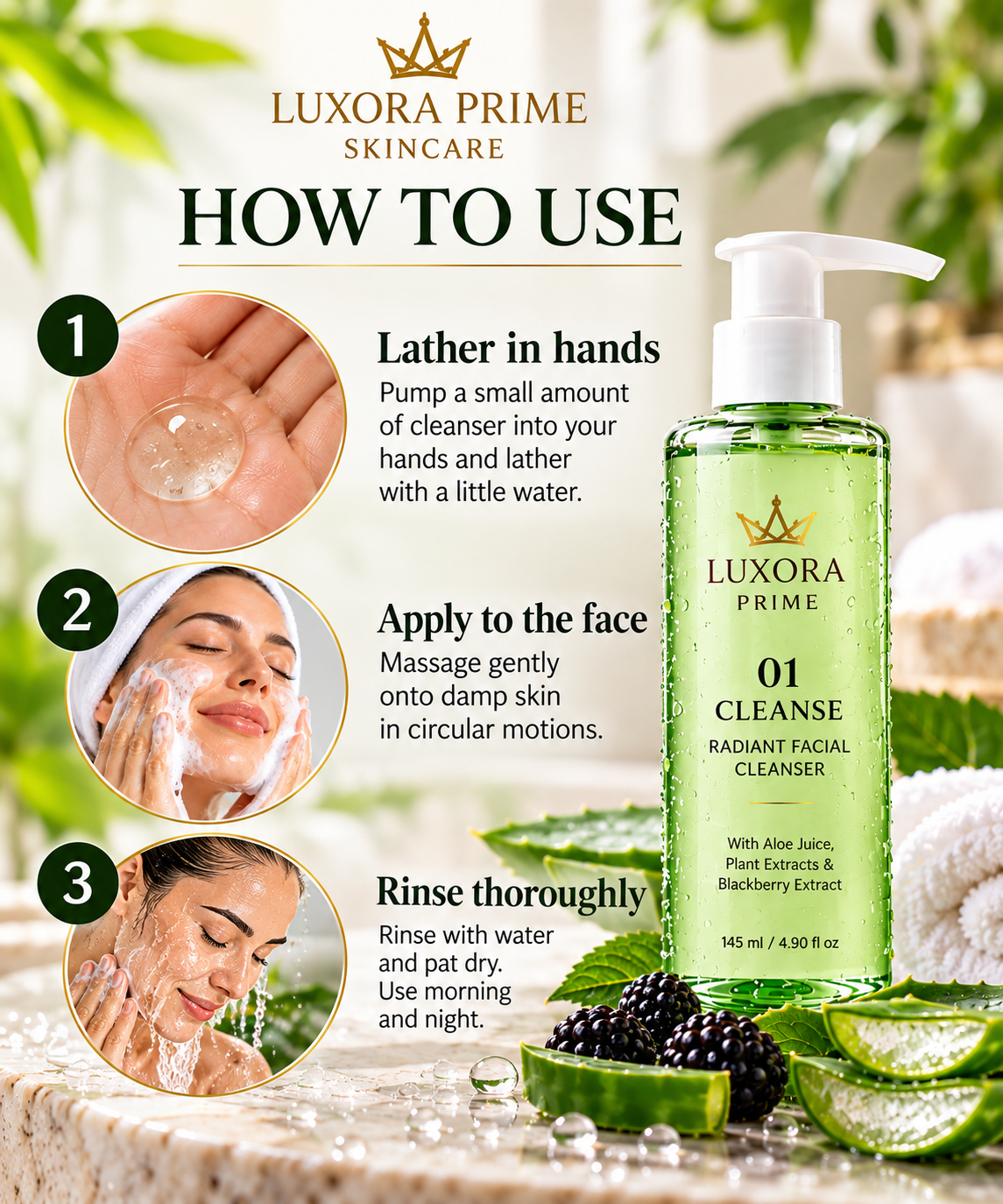 01 CLEANSE – Radiant Facial Cleanser